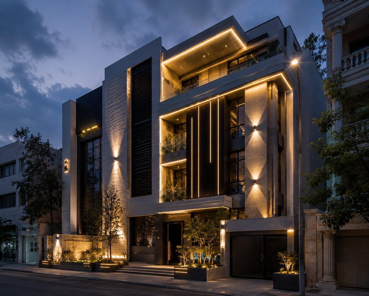 نورپردازی نمای ساختمان